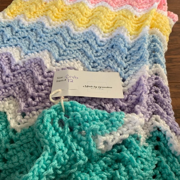 Made by Grandma - Hand Crocheted Crib Blanket - Picture 5 of 7